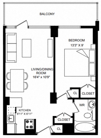 Floor plan layout diagram for 1E Renovation 2